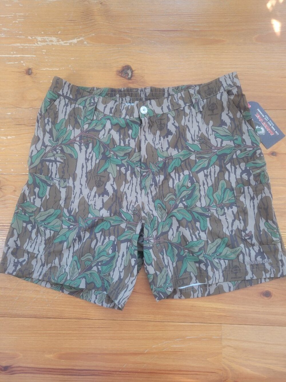 Men's Mossy Oak Flood Tide Flex Shorts XXL Greenleaf Camo Hydroplex Cooling New